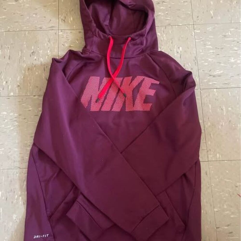 Nike DriFit Hoodie- Maroon and Orange Size M